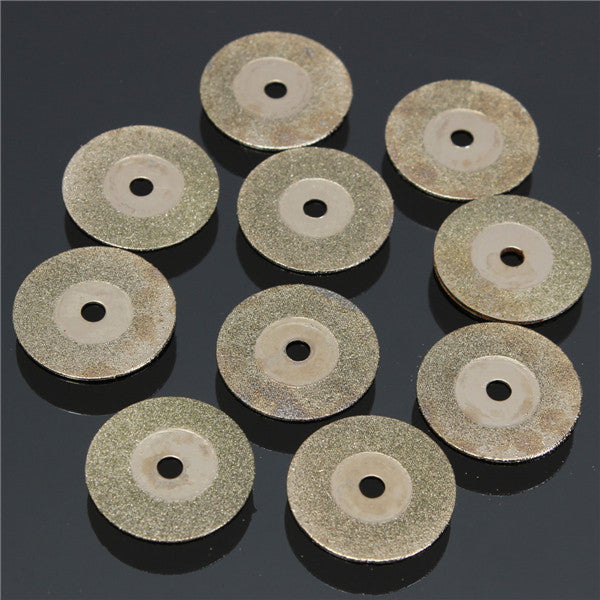 10pcs 20mm Emery Diamond Coated Double Side Cutting Disc with 2 Joint Lever