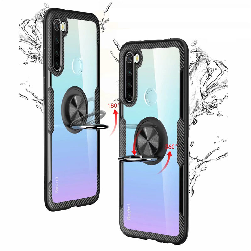 For Xiaomi Redmi Note 8 Case Bakeey 360 Adjustable Ring Holder Anti-slip Shockproof Transparent TPU Protective Case