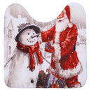 3Pcs/Set Bathroom Non-Slip Christmas Style Bathroom Carpet Rug Toilet Seat Cover Mat Set