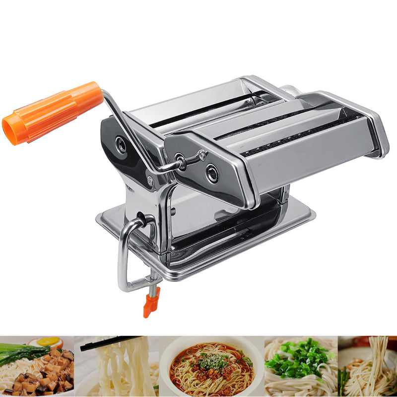 Hand Crank Stainless Steel Fresh Pasta Maker Roller Machine For Spaghetti Noodle Tools Kit