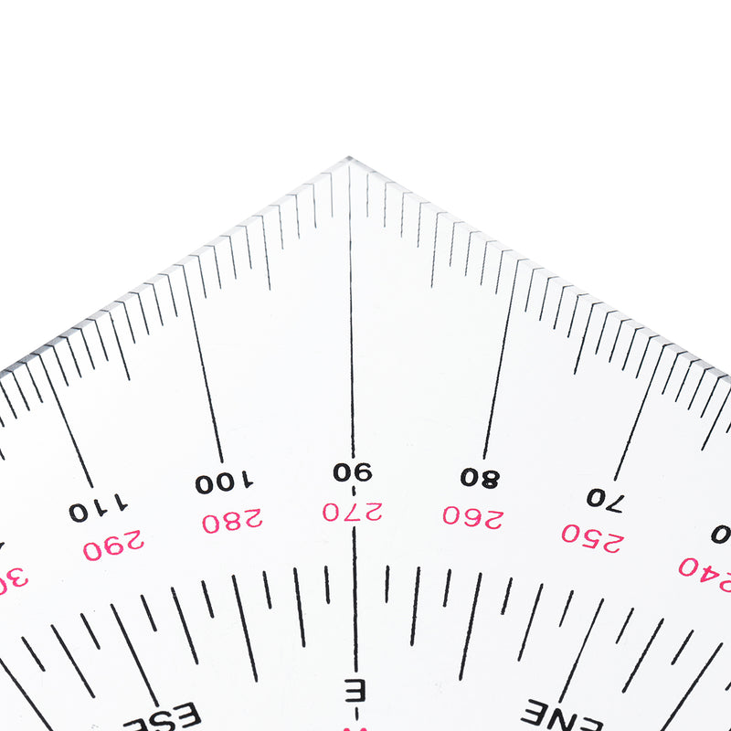 2pcs Navigation Triangular Protractor 300mm Acrylic Hypotenuse Nautical Squares