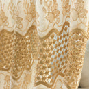 2 Panel White Jacquard Printed Sheer Tulle Curtains Bedroom Living Room Hollow Out Window Screening