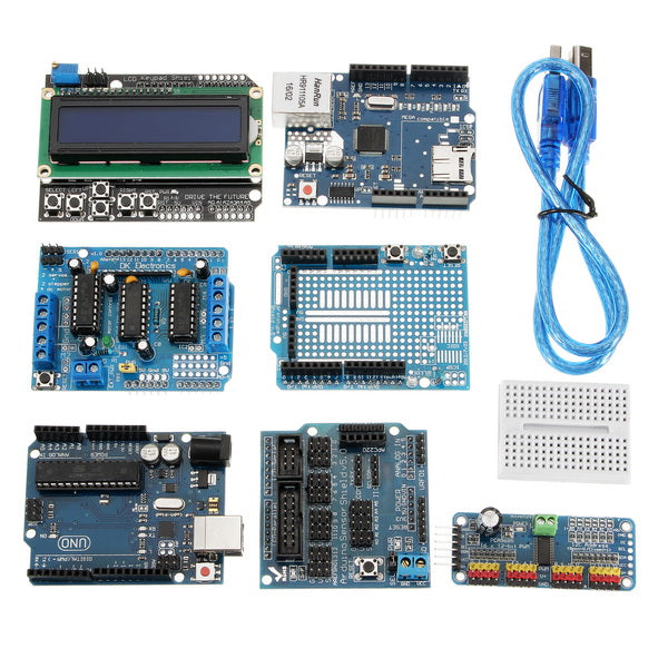 UNO R3 Protoshield LCD Keypad Shield Servo Motor Starter Module Kits For  Beginner