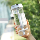 650ml Straw Glass Water Bottle Outdoor Camping Sports Travel Mug With Stirring Spring