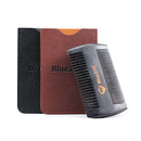 Pear Wood beard double comb + PU leather bag anti-static beard care comb men's portable hair brush