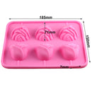 6 Rose Shapes Silicone Lollipop Baking Mold Tray 1pcs Pop Cake Stick Mould For Party Cupcake Baking