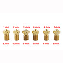 4Pcs for One Size Brass V6 Nozzles 1.75mm 0.3/0.35/0.4/0.5/0.6/0.8mm Hotend Nozzle for 3D Printer