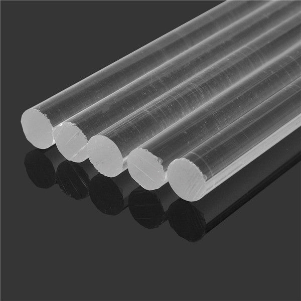 5Pcs Transparent Acrylic Round Rod 0.8cm Diameter 30cm Length Solid Acrylic Rod