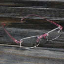 Pink Rimless Light Presbyopic Reading Glasses Fatigue Relieve Strength 1.0 1.5 2.0 2.5 3.0