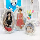 6 Inch Oval Photo Frame Crystal Bow Pearl Home Decor Christmas Gift Picture Frame