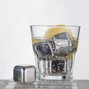 KCASA KC-ICW8 Whiskey Stone Set Reusable Food Grade Stainless Steel Wine Cooling Cube 4 Cubes