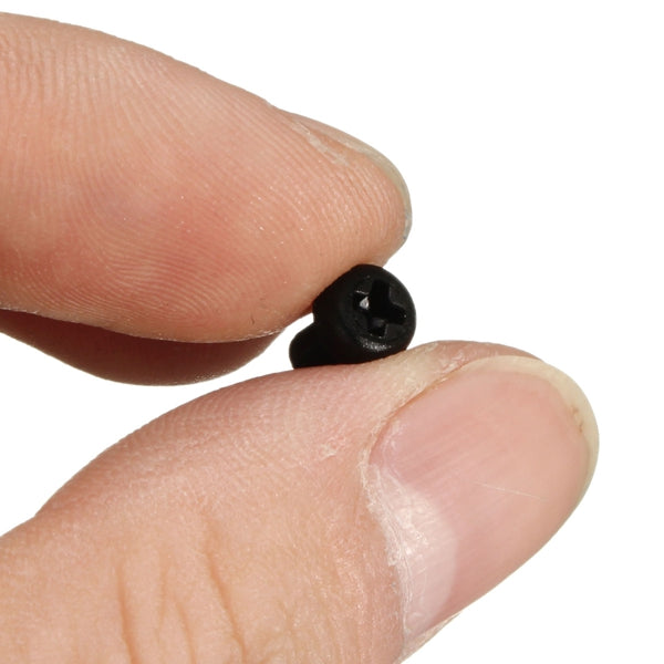 Suleve M2NR1 50pcs M2 Black Nylon Round Phillips Screw Bolts 4/8/10/12mm