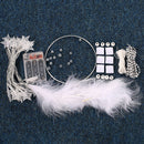 Handmade Dream Catcher Net With Feathers Beads Wall Hanging Decorations Stars String Lights
