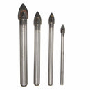 4pcs 4/6/8/10mm Spear Head Drill Bits Tungsten Carbide Tile Glass Drill Bit