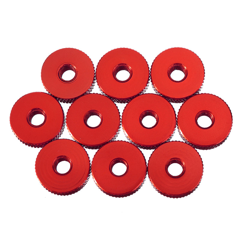 10Pcs M5 Manual Knurled Thumb Aluminum Alloy Screw Nut Spacer Flat Washer