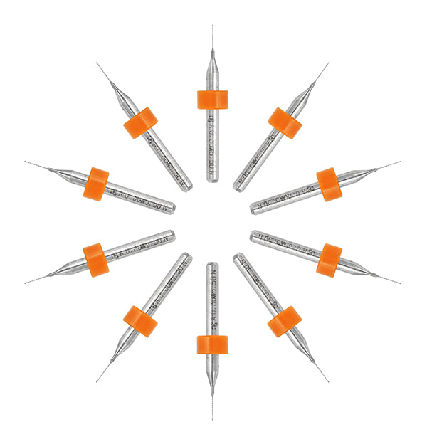 10pcs 3.175mm Shank Micro Drill Bits 0.3/0.4/0.5mm PCB Carbide Drill Bit CNC Engraving Tool
