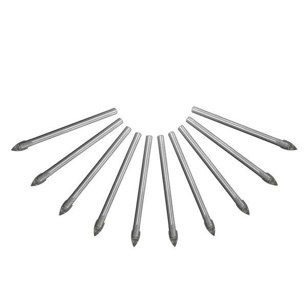 10pcs 6mm Spear Point Head Drill Bits Carbide Ceramic Marble Tile Glass Drill Bit Set