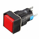 DC 12V 16mm Push Button Self-Reset Switch Square LED Light Momentary Switch
