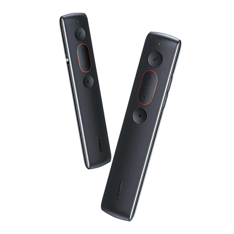 Ugreen LP180 Wireless Presenter Red Laser Flip Pen PPT Laser Page Pen Clicker 100m USB Remote Control with Volume Adjustment Support One-click Hyperlink
