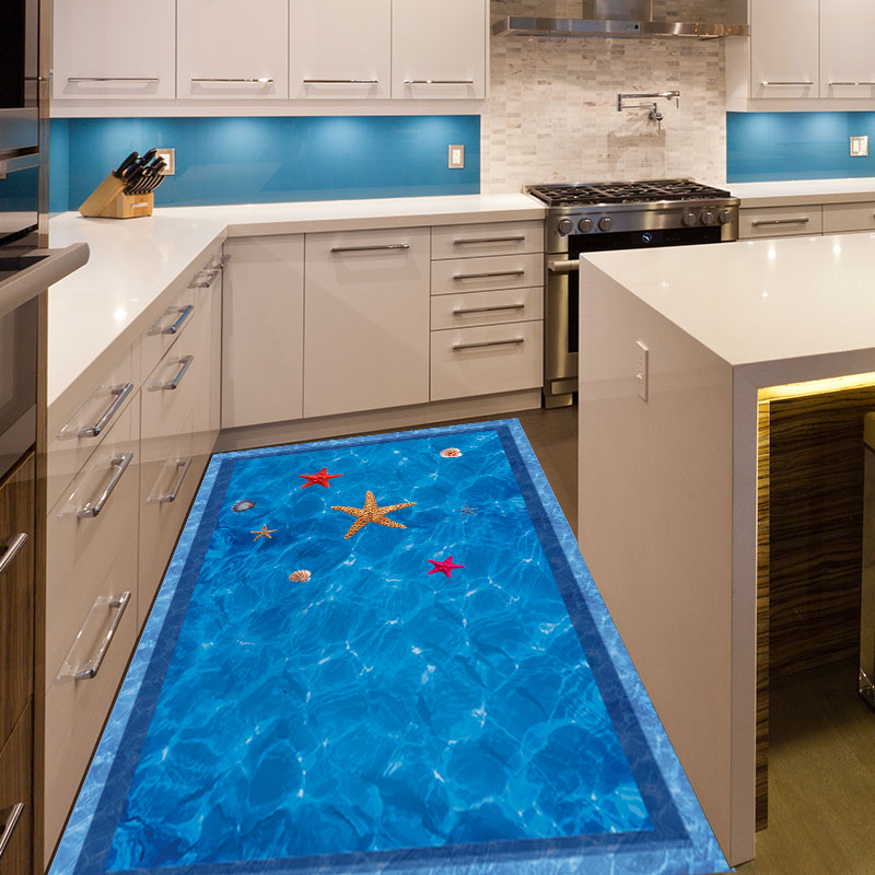 Miico FX82022 3D Starfish Shell Pool Stickers Summer Aquarium Toilet Door Decoration Wall Sticker