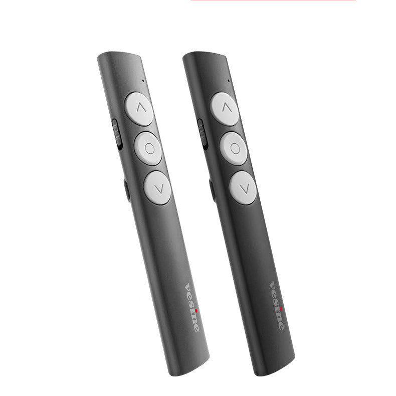 Vesine V9 Rechargeable Wireless Presenter Red Laser Flip Pen PPT Laser Page Pen Clicker Presentation Pen USB Remote Control Touch-Keys