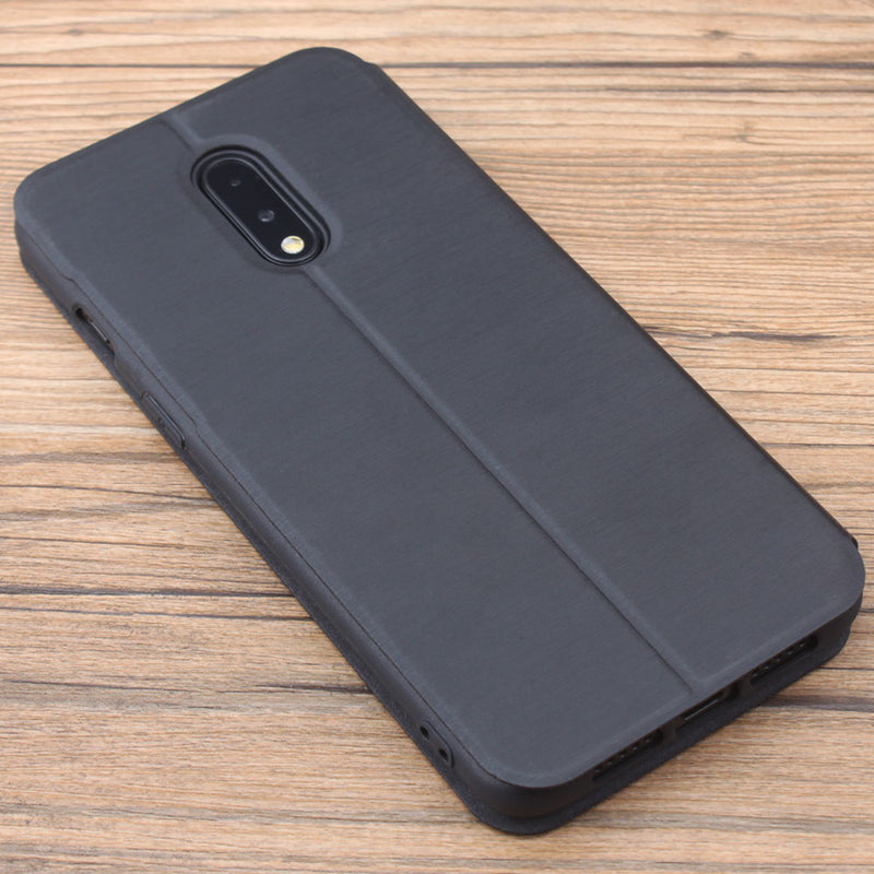 For OnePlus 7 Case Bakeey Flip with Stand Card Slot Full Body Brushed Leather Shockproof Soft Protective Case