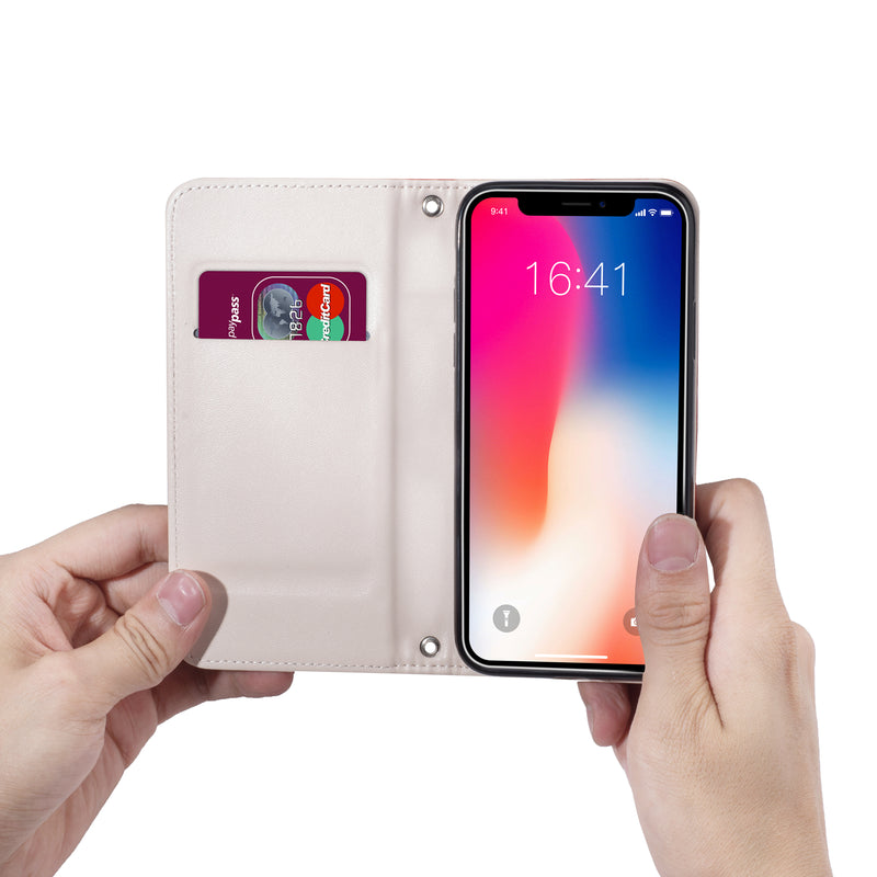 Bakeey Premium Magnetic Flip Card Slot Kickstand Protective Case For iPhone X