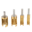 Drillpro 4pcs 6/10/13/16mm Round Shank Titanium Coated Tenon Plug Cutters Wood Plug Hole Cutter for Woodworking