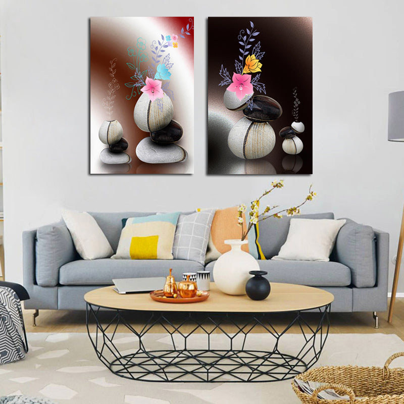 Miico Hand Painted Combination Decorative Paintings Flower Painting Wall Art For Home Decoration