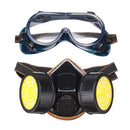 Dual Cartridge Gas Mask Eye Goggle Face Guard Protective Filter Respiratory Tool