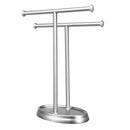 2 Tier Bar Towel Holder Freestanding Drying Rack Hanger Storage Shelf Bathroom