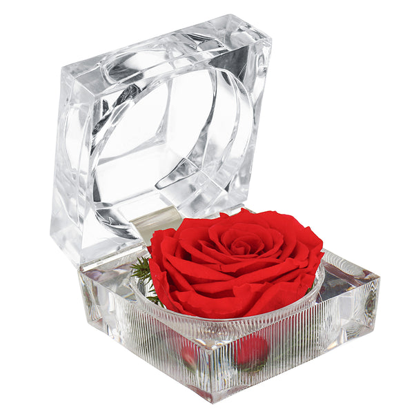 Eternal Flower Decoration Ring Box Colorful Rose Wedding Gifts Jewelry Box