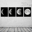 Miico Hand Painted Four Combination Decorative Paintings Gradient Moonlight Wall Art For Home Decoration