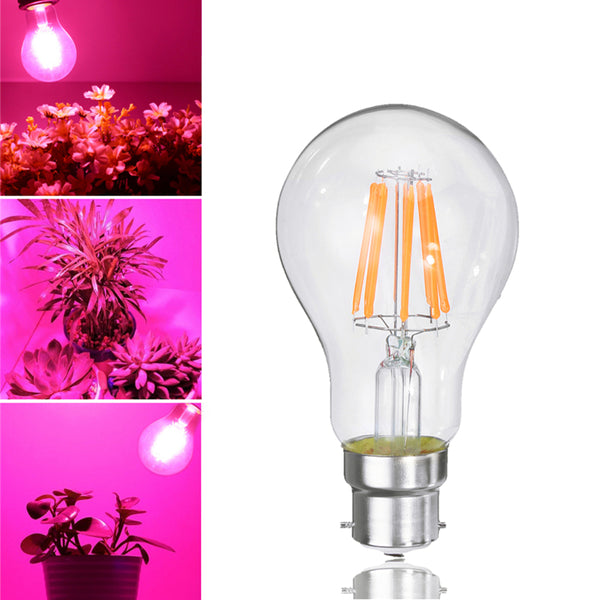 8W A60 E27 B22 COB Non-Dimmable LED Plant Grow Light Bulb for Hydroponics Greenhouse AC85-265V