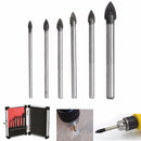 6pcs 3/4/5/6/8/10mm Triangular Drill Bit Set for Ceramic Tile Glass