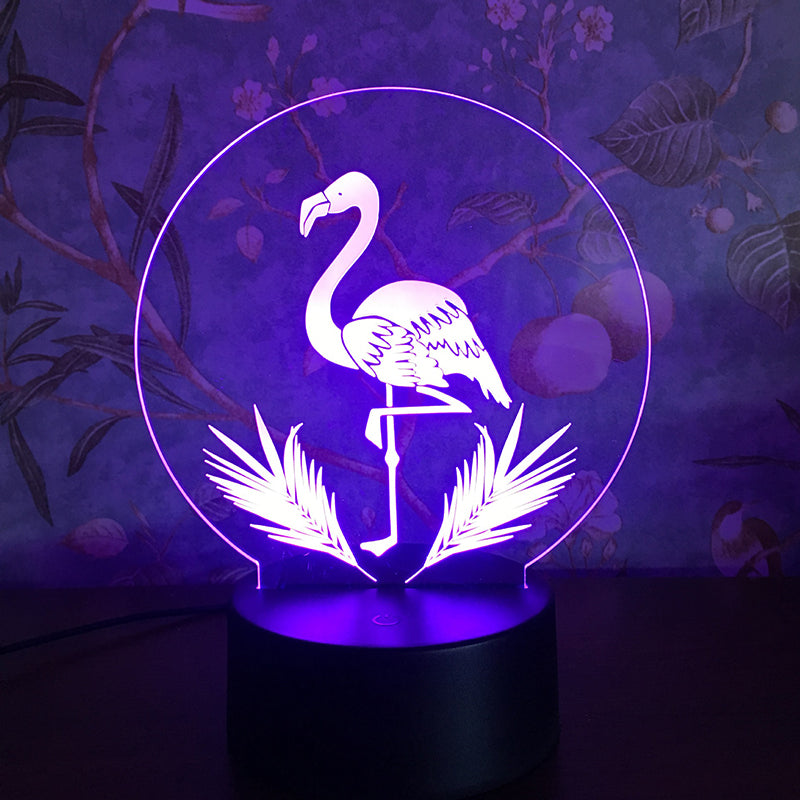 3D Night Light Touch Colorful Flamingo LED Table Lamp Birthday Gift
