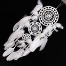 White Lace Flower Dream Catcher Wind Chimes Indian Style Feather Pendant Dream Catcher Decorations