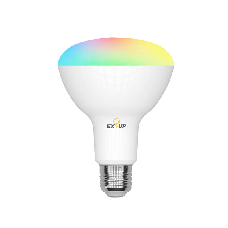 EXUP E26 E27 BR30 12W RGB+C+W WIFI LED Smart Bulb Work With Amazon Alexa Google Home AC110V AC220V