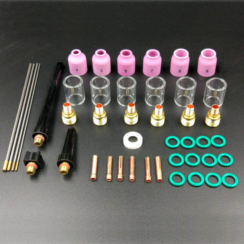 44PCS TIG Welding Torch Stubby Gas Lens