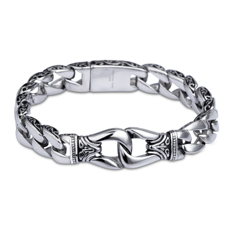 Men's Stainless Steel Polished Silver Heavy Huge Curb Link Chain Bracelet Bangle