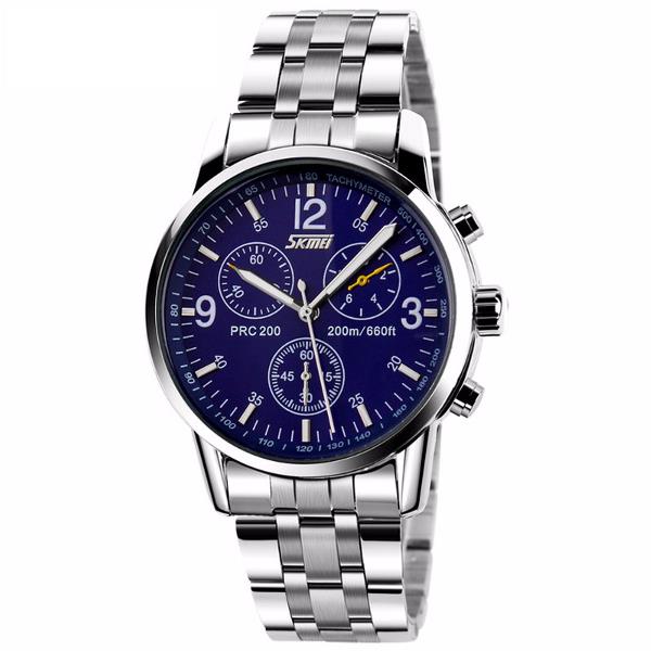 SKMEI 9070 Fashion Men Quartz Watch Casual Steel Business Wristwatch