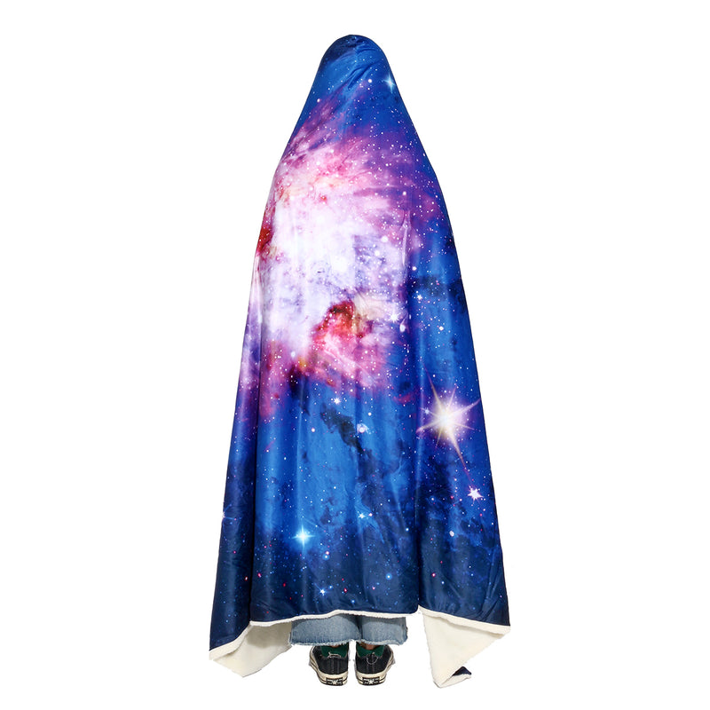 150x200cm Starry Sky Hooded Blankets Wearable Soft Winter Bed Cover Halloween