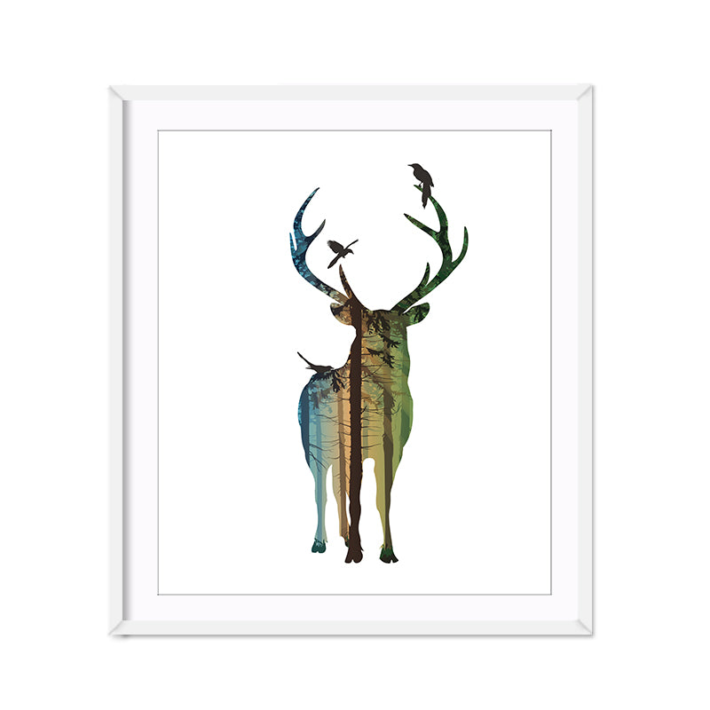 Miico Hand Painted Oil Paintings Simple Male Deer A Wall Art For Home Decoration Painting