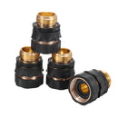 Drillpro 4pcs 3/4 Inch Brass Connector Garden Hose Quick Connect Water Hose Pipe Connectors Fitting