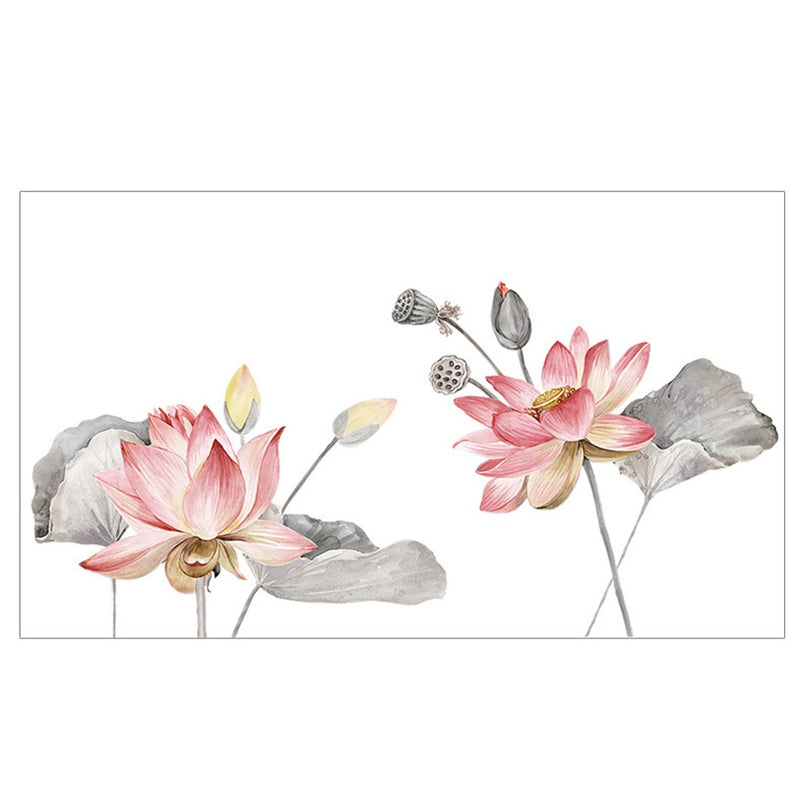 Lotus Flower Wall Poster Vinyl Wall Sticker Removable Room Home Decor Chinese Style