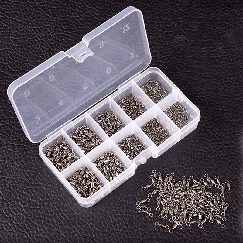 LEO 500PCS 4# 6# 8# 10# 12# Fishing Swivels American Rolling Fishing Hook Connector Accessories