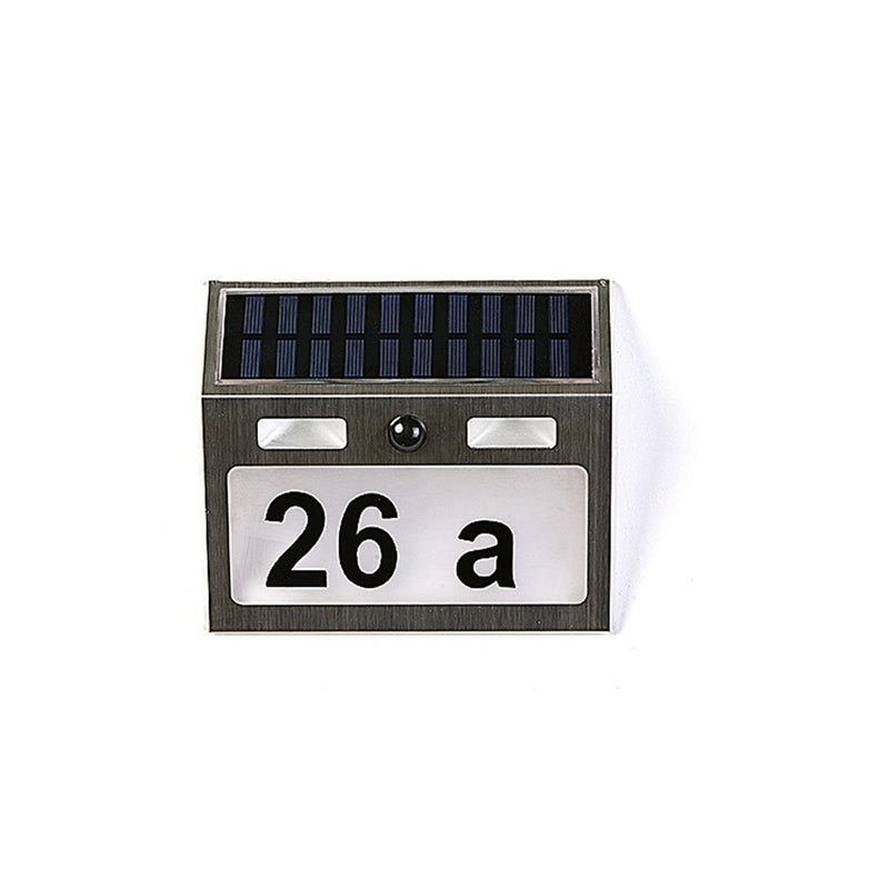 Solar Power 7 LED PIR Motion Sensor House Number Light Door Sign Wall Street Lamp