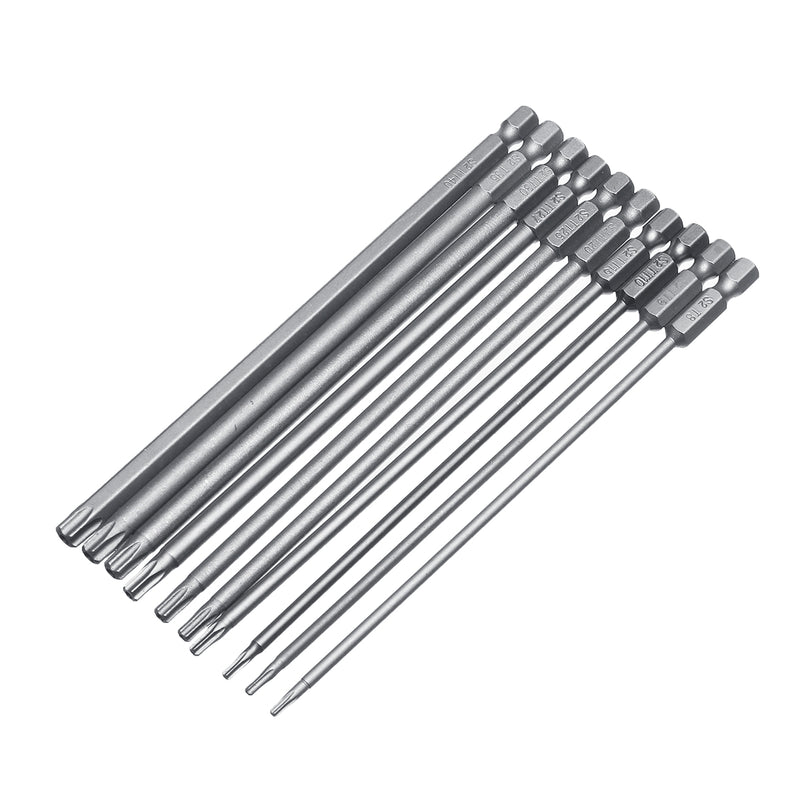 10pcs 150mm Torx Head Screwdriver Bit Hex Shank TT8-TT40 Power Drill Screwdriver Bits Set