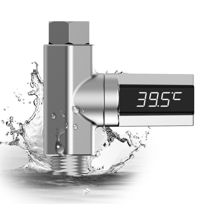 Loskii LW-103 LED Display Celsius Water Temperature Monitor Flow Self-Generating Electricity Water Shower Thermometer Instant Read