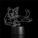 3D USB/Battery Powered Cute Cat 7 Colors Change  LED Desk Lamps Touch Switch Night Light